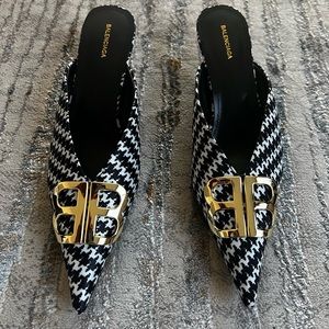 Balenciaga Houndstooth Mules